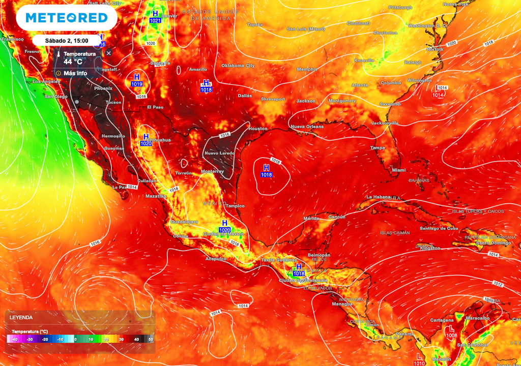 Temperatura Máxima sábado 2 de agosto
