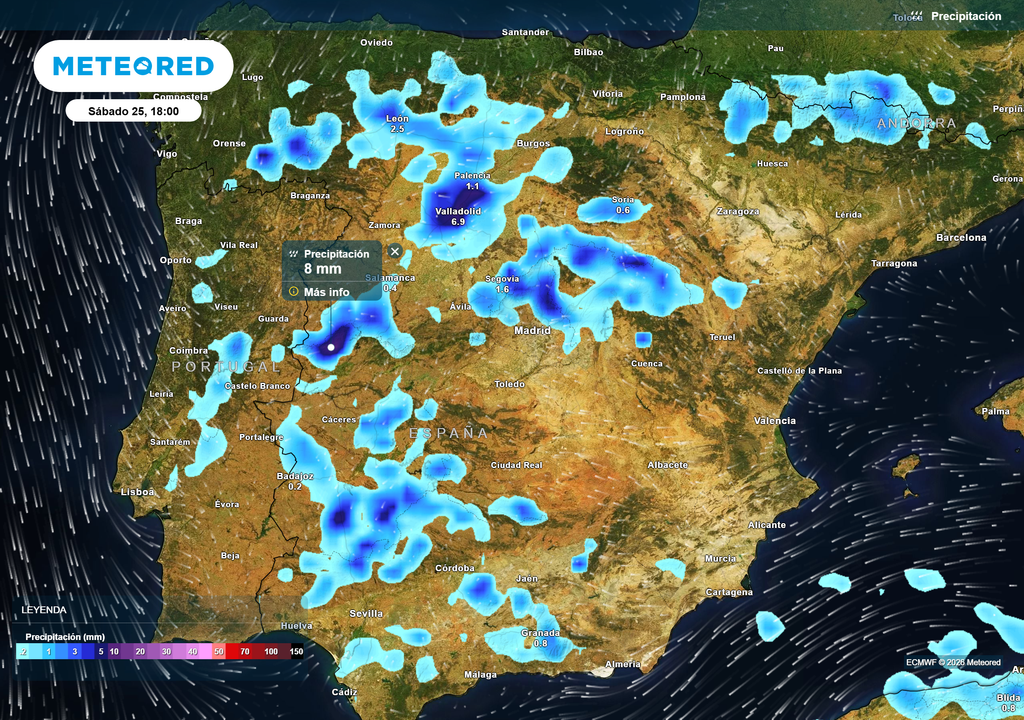 Las precipitaciones serán dispersas pero localmente intensas.