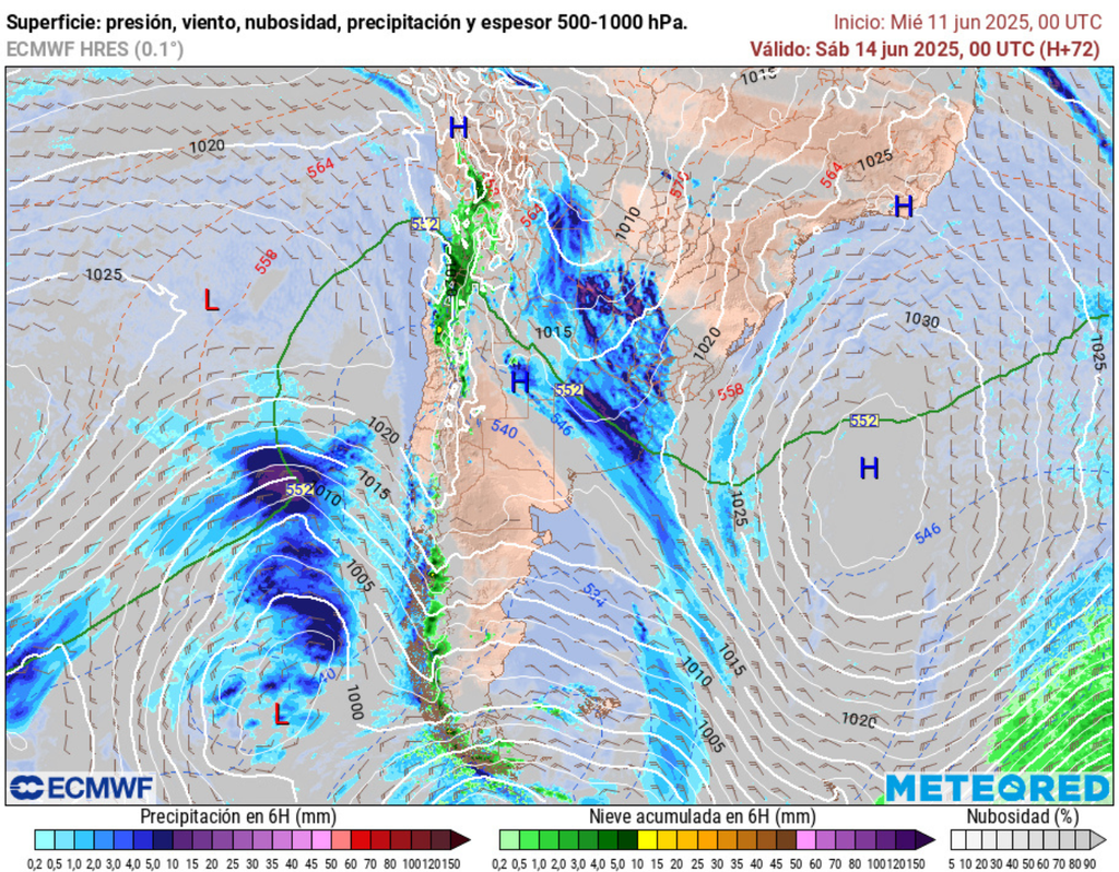 mapa de superficie y espesor.