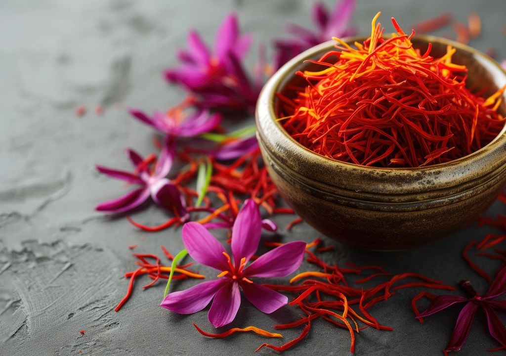 La especia más cara del mundo es el azafrán., Cada flor de azafrán produce solo tres estigmas (los filamentos rojos que se comercializan), y se necesitan entre 150 y 170 flores para obtener un gramo de azafrán seco. Por eso su precio suele variar entre 5 y 15 dólares por gramo.