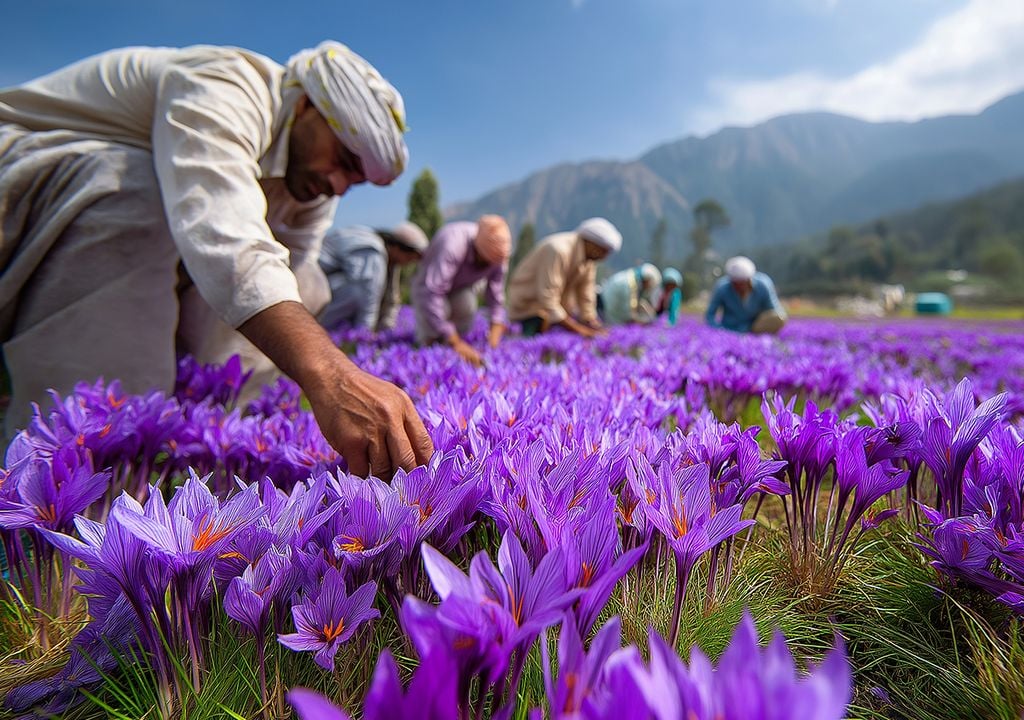 La región de Kashmir o Cahemira, está ubicada al oeste del Himalaya y es un territorio en disputa entre India y Pakistán. Allí los agricultores mantienen la tradición milenaria del cultivo del azafrán. España, Irán, Marruecos, India y Grecia son otros de los principales productores globales de azafrán,.