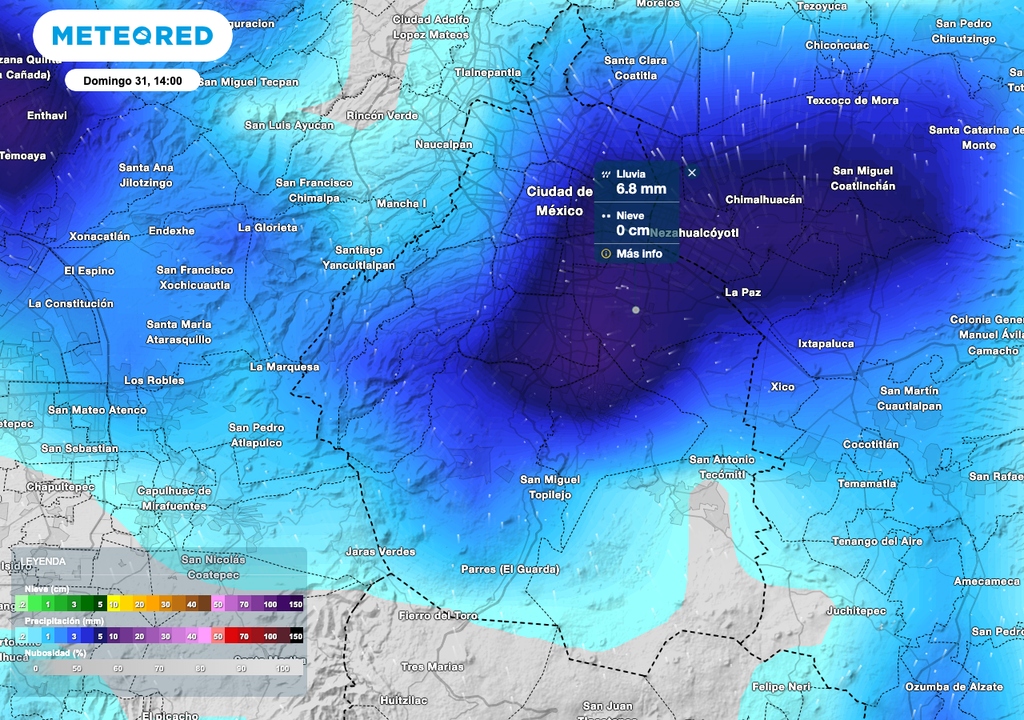 Lluvias el domingo 31 de agosto