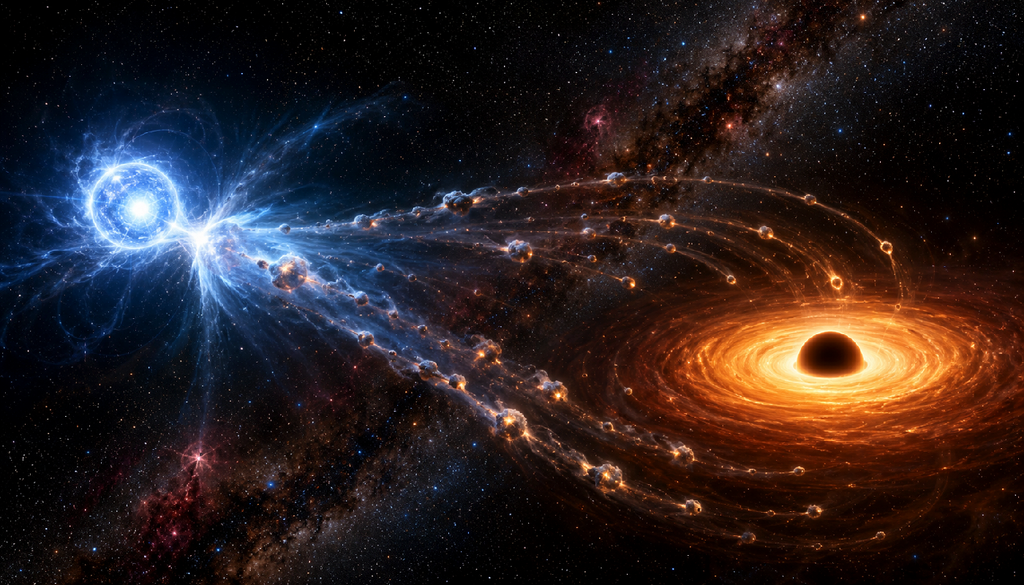 Sgr A Il buco nero supermassiccio Sagittarius A*, al centro della nostra Galassia, potrebbe essere quietamente alimentato da grumi di gas prodotti dalla vicina stella binaria IRS 16SW.
