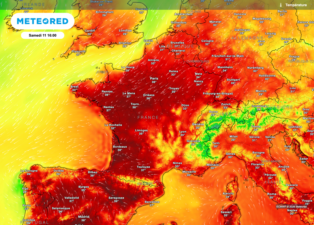 Un peu moins chaud dans le centre-est samedi sou un risque d'orages. Prudence ! Un peu moins chaud dans le centre-est samedi sou un risque d'orages. Prudence !