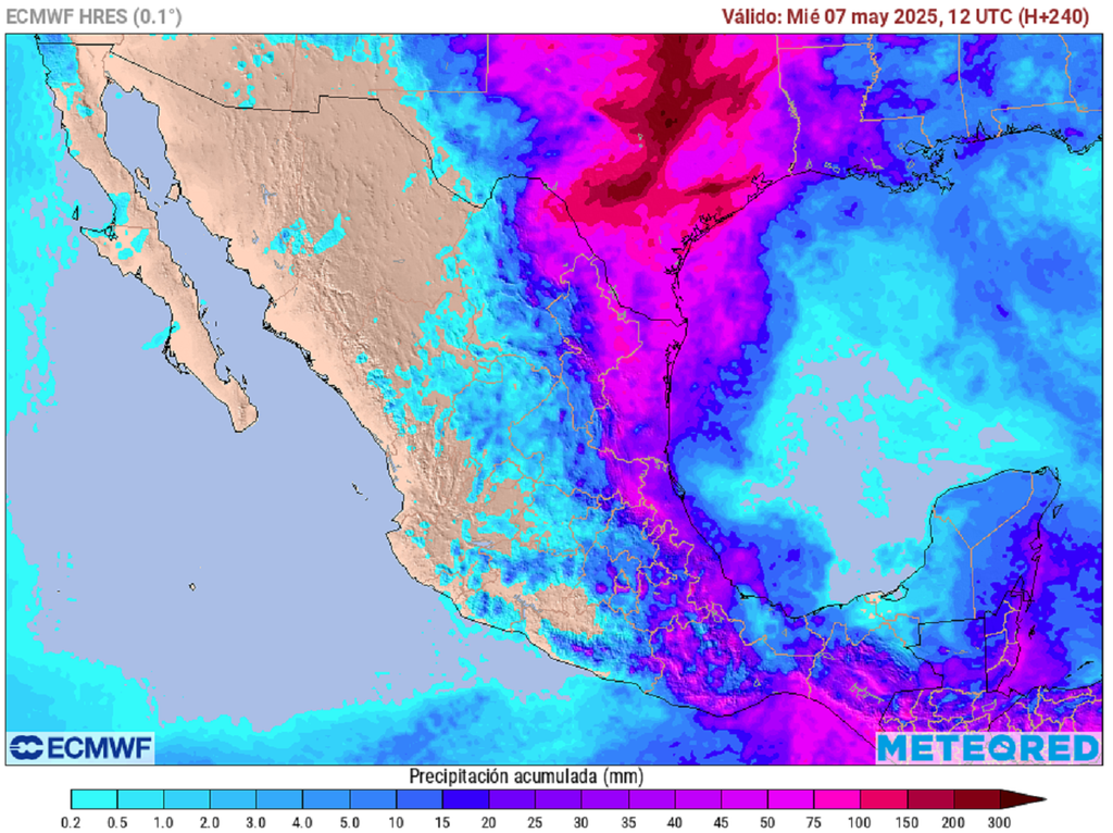 Pronóstico de lluvias acumuladas en 10 días Pronóstico de lluvias acumuladas en 10 días