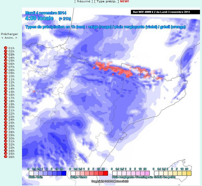 Salidas Previstas Del Tipo De Precipitación En Superficie