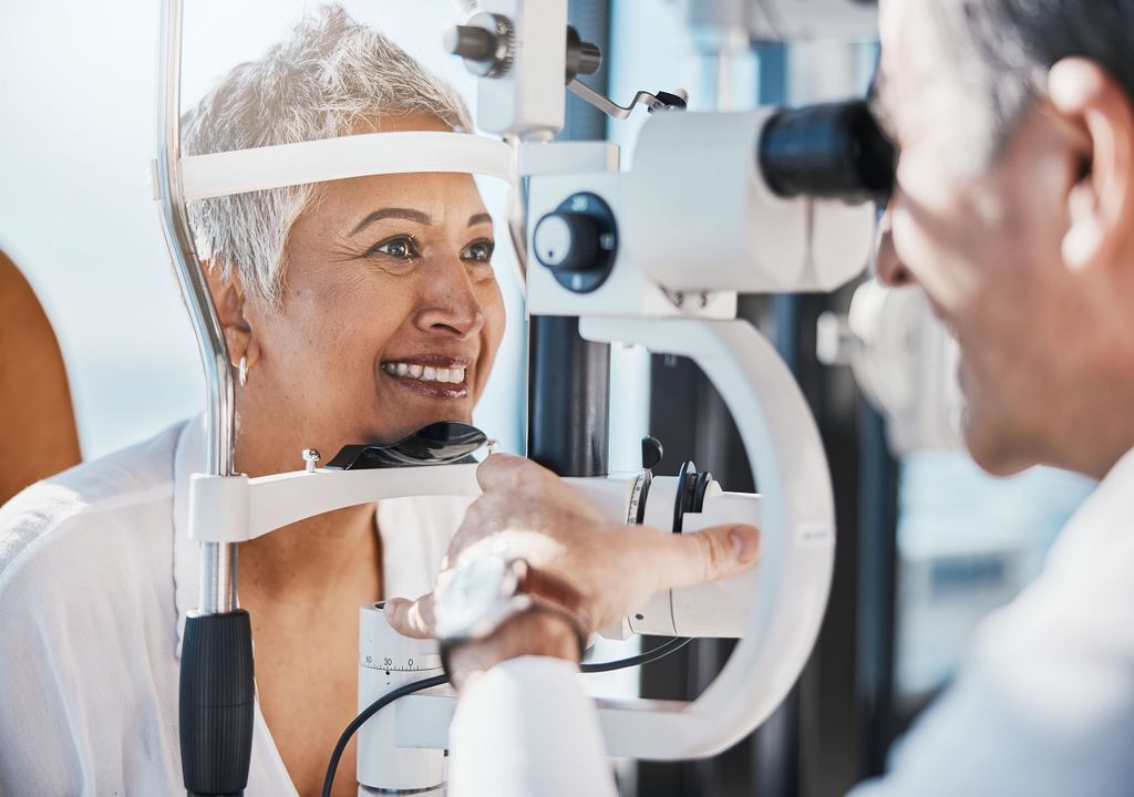 Woman in optical examination