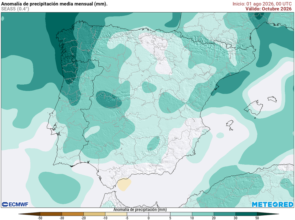 Las primeras tendencias del modelo europeo apuntan a un octubre inestable en la mayor parte de España.