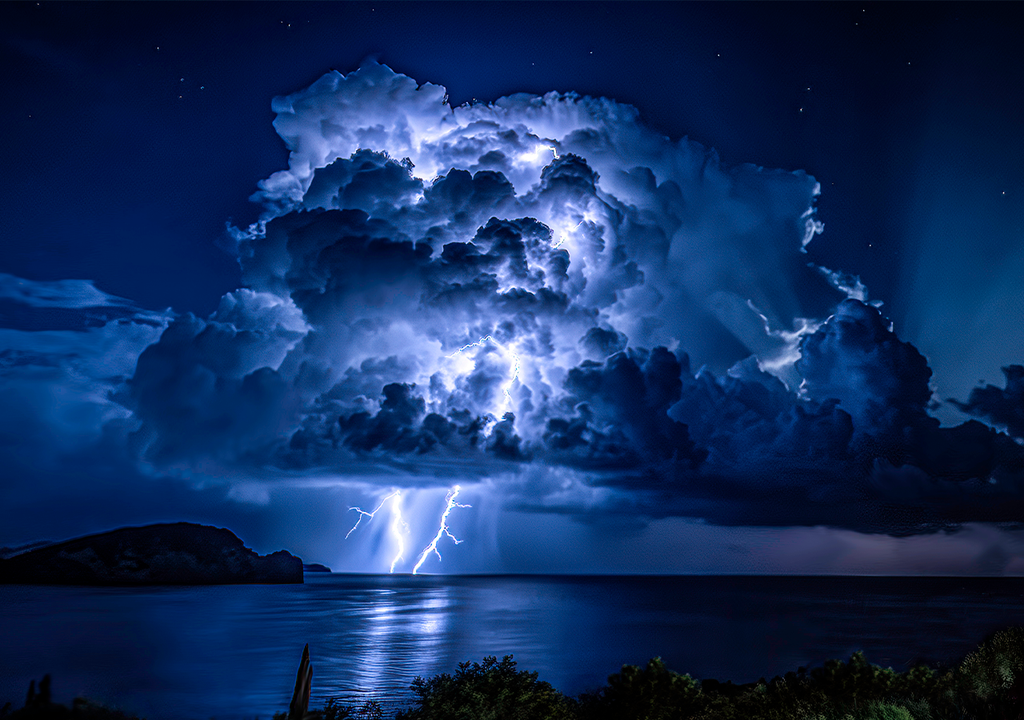 Durante la pasada madrugada se formaron grandes sistemas convectivos sobre el Mediterráneo, donde descargaron grandes cantidades de lluvia.