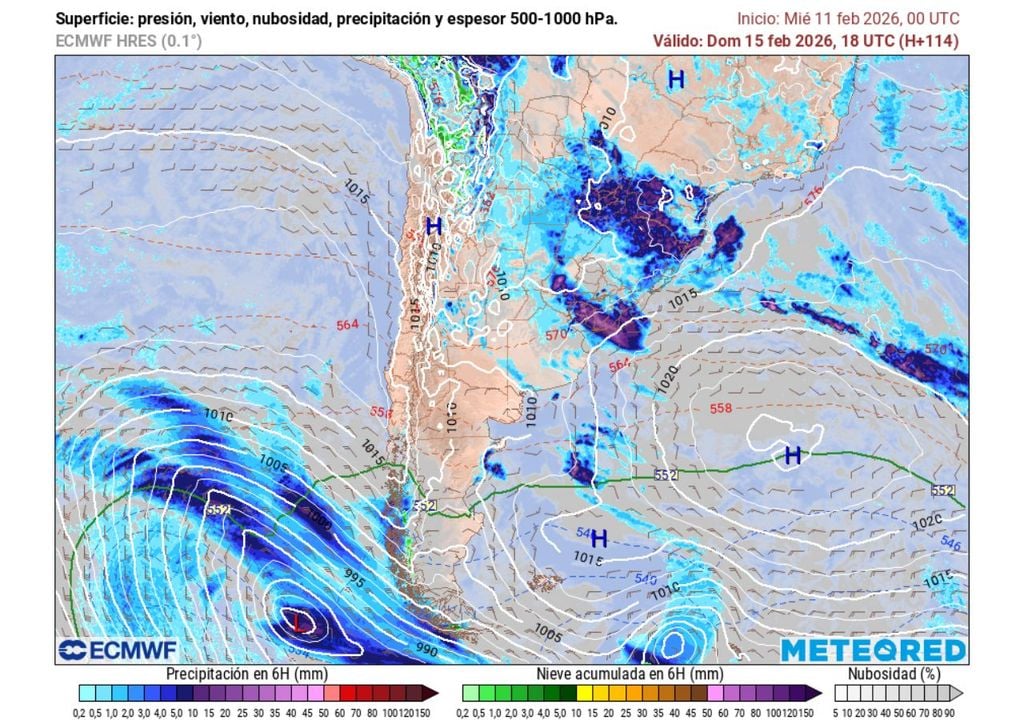 Un sistema frontal se aproximará por la zona austral con precipitaciones que podrían afectar a la zona centro sur.