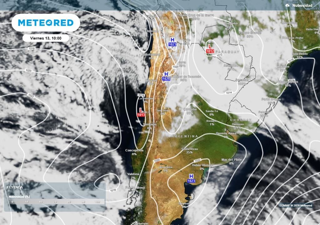 Una baja costera será la responsable del aumento de temperatura en sectores interiores durante la jornada del viernes.