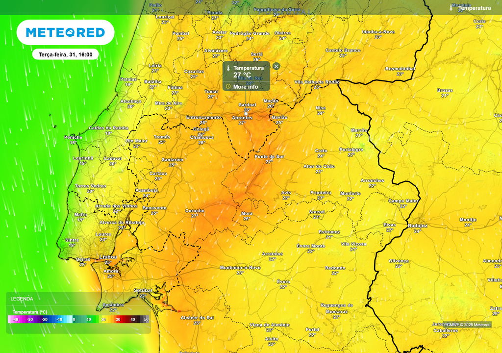 Ainda que esta subida dos termómetros possa abranger todo o continente, em diferentes níveis, espera-se que a região do Ribatejo, onde o distrito de Santarém se insere quase na totalidade, seja a mais quente do país.