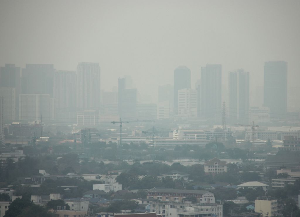 PM 2.5 Dust Covered Bangkok Thailand