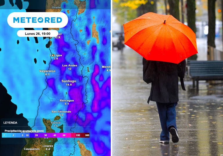 Santiago activa el paraguas: lluvias llegan este domingo y ya tienen hora de inicio en la Regi&oacute;n Metropolitana