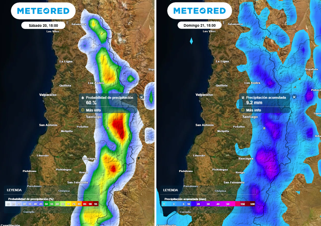 mapa de probabilidad de precipitaciones / acumulación