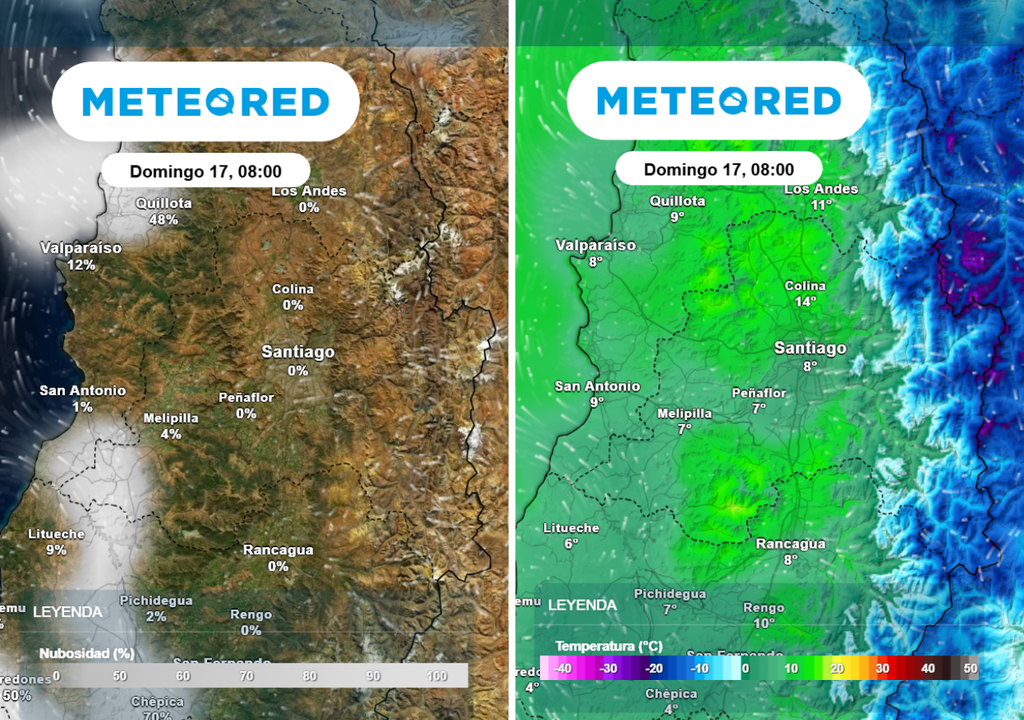 Sin presencia de nubes avanzará el próximo domingo en Santiago: las mínimas bajaran hasta cerca de 7 °C en Quinta Normal.