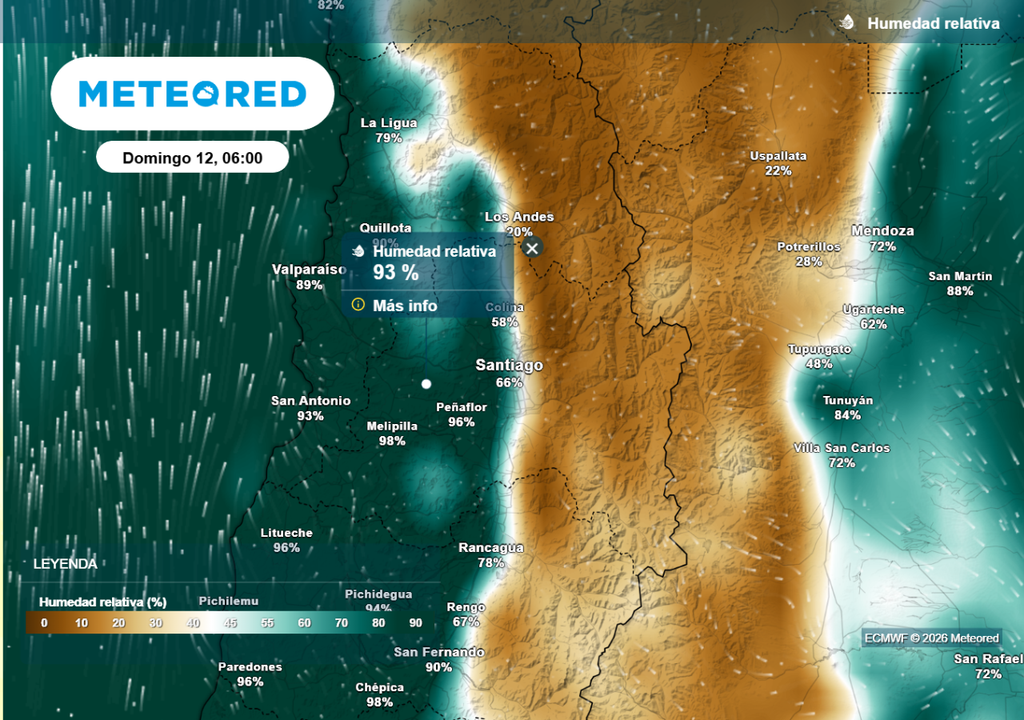 Nubosidad costera volverá al valle metropolitano este domingo: humedad relativa se dispara en varias zonas.