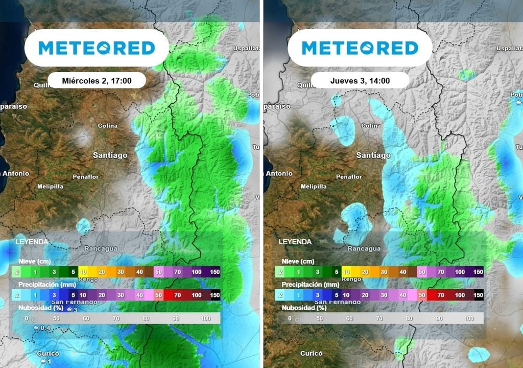 Inestabilidad en altura Tanto el miércoles como el jueves de esta semana la señal de inestabilidad estará en sectores cordilleranos de la Región Metropolitana.