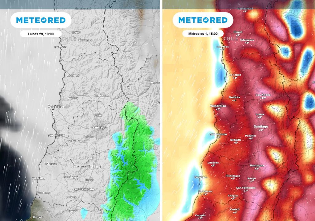 mapas de precipitación y anomalía de temperatura