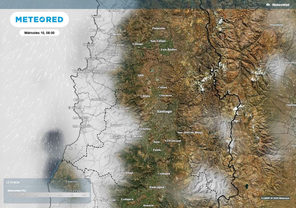 mapa de nubosidad El ingreso de nubosidad costera permitirá que se formen bancos de niebla y neblina en el surponiente y un refresco térmico en la capital durante el miércoles.