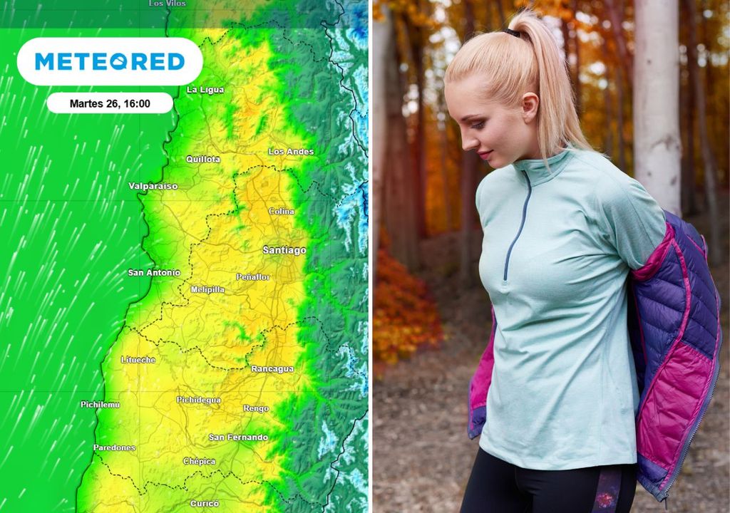 mapa de temperatura / chica sacando el abrigo mapa de temperatura / chica sacando el abrigo