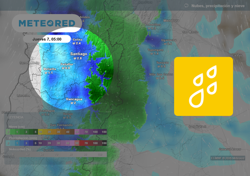 Santiago en la mira de las lluvias: suben las probabilidades y sistema frontal dejar&iacute;a precipitaciones este jueves