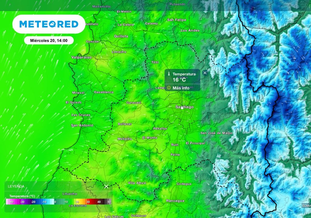 Mapa de temperatura - ECMWF