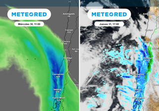 Santiago podría superar los 35 mm: sistema frontal con río atmosférico llega con fuerza desde el sur