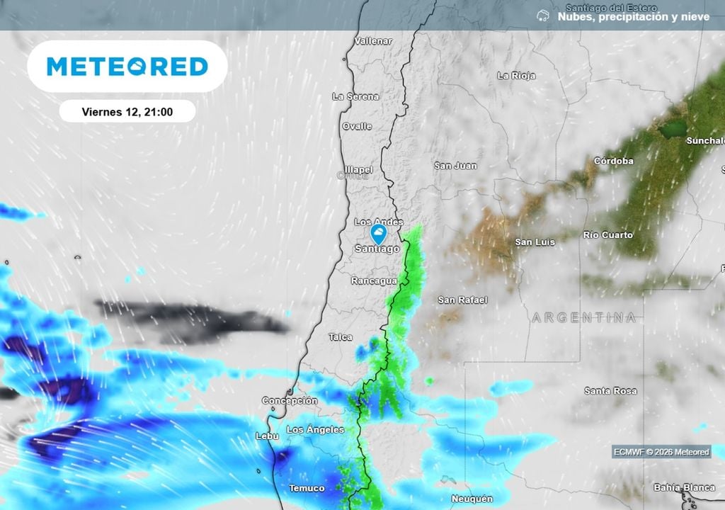 precipitaciones Sistema frontal avanzará dejando las precipitaciones más relevantes en el sur y centro - sur del país.