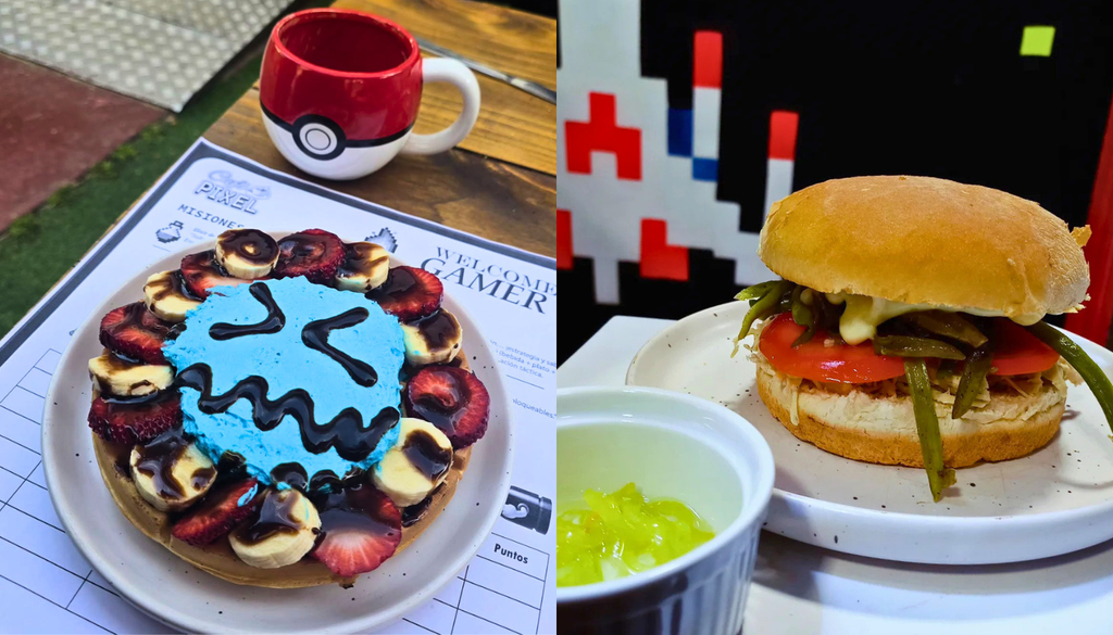 Café Pixel, restaurante temático Santiago. Café Pixel se ha convertido en un punto de referencia para los fanáticos de los videojuegos. Crédito: @cafepixel.cl.