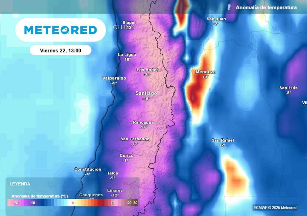 El cambio térmico será muy marcado según el ECMWF, Santiago verá temperaturas históricas.