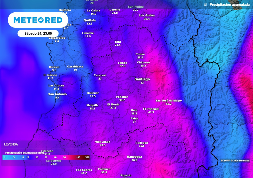 precipitación acumulada Los próximos días pudiéramos acumular hasta 30 mm en el centro capitalino, aunque distribuidos entre el jueves y sábado.
