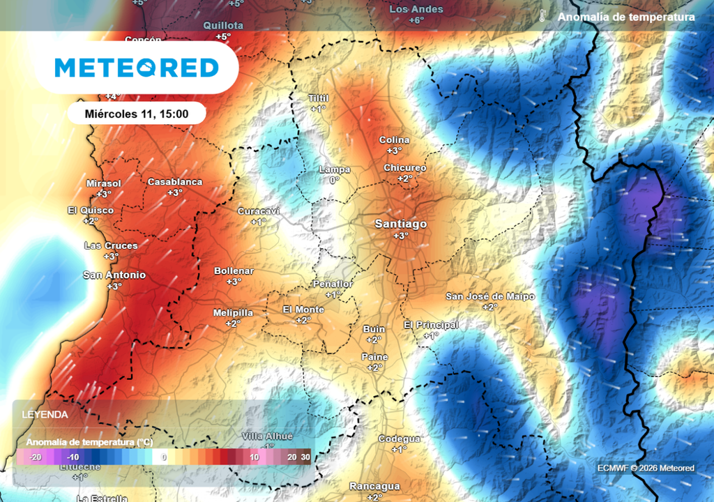 Este miércoles aumentan las temperaturas en Santiago, sin embargo el repunte será contenido.
