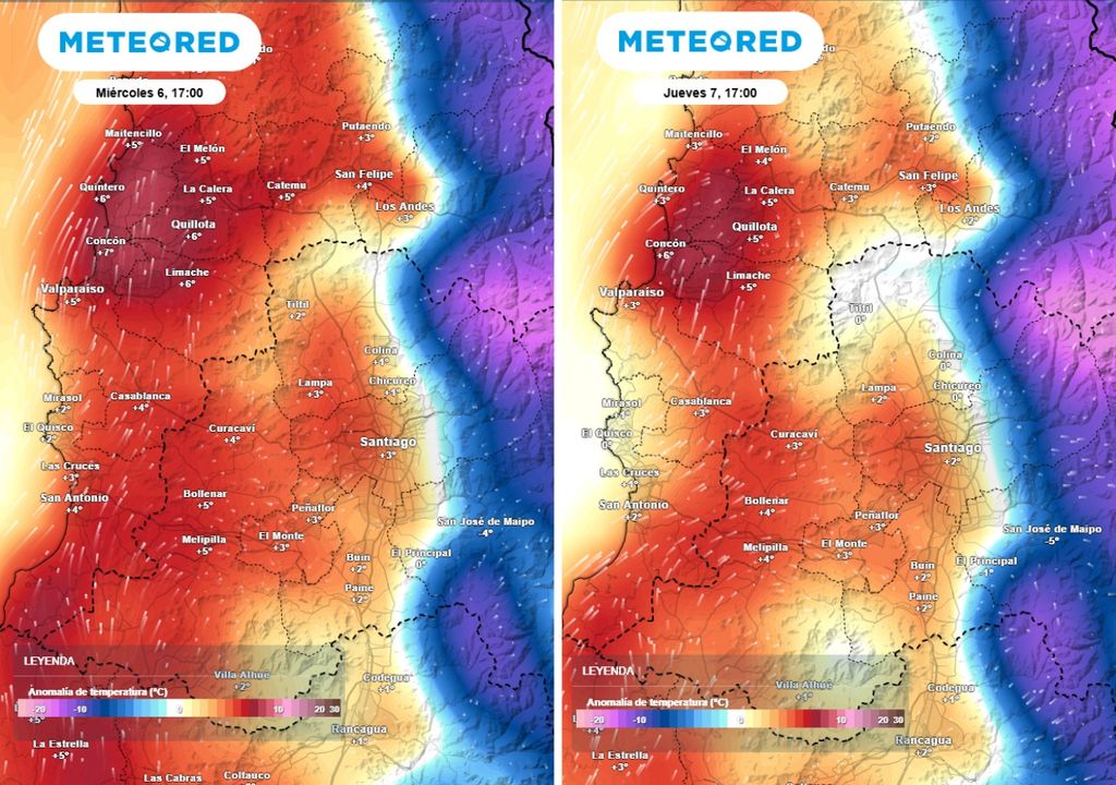Las temperaturas serán anómalas durante esta semana: hasta 5 grados sobre lo normal. Modelo de referencia del ECMWF