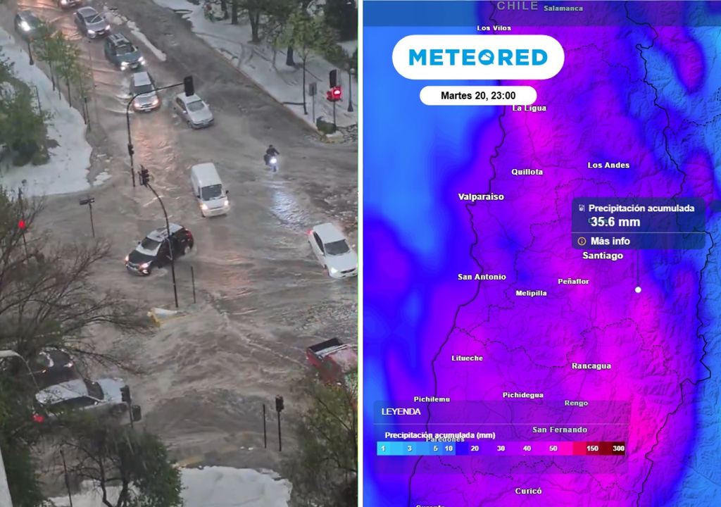 inundaciones / acumulados martes Este martes será un día particularmente tormentoso: podrían volver a presentarse inundaciones repentinas, como las que observamos hace apenas una semana en la capital. Crédito imagen: @luzedwards, usuario de X