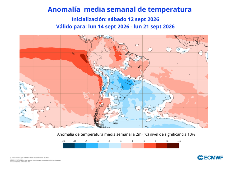 Anomalías de temperaturas Practicamente todo Chile tendrá anomalías positivas de temperaturas durante la próxima semana: en la RM las máximas se acercarían a los 30 °C.