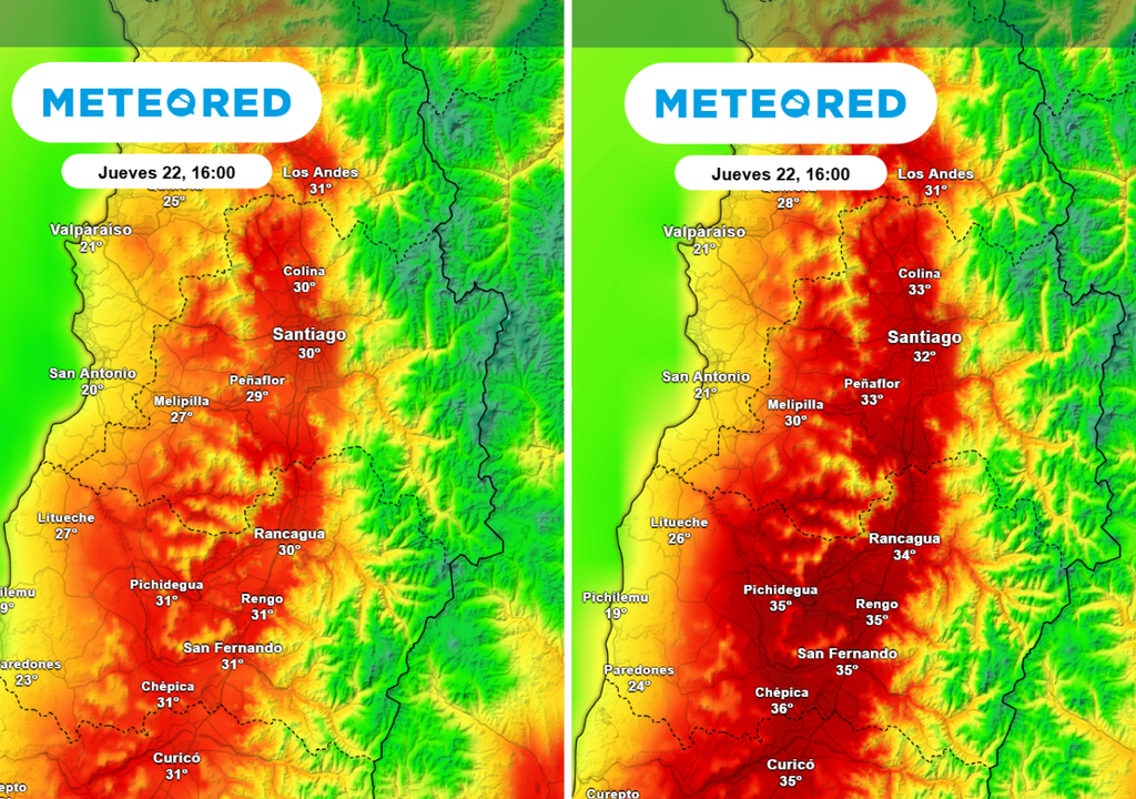 Aunque el modelo ECMWF prevé temperaturas cercanas a 30 °C, el GFS norteamericano insiste en registros ligeramente más elevados.