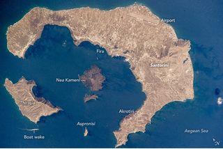 Santorini desde la ISS