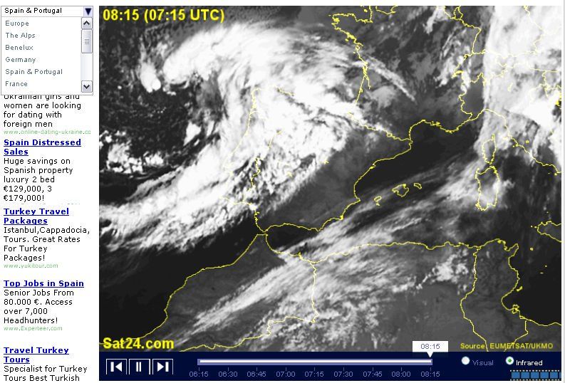 Sat24.com Cambia De Interfaz: Nuevas Novedades A Fecha De 3 Febrero De 2011 Control de botones de las secuencias y menús desplegables para la selección de la zona a animar son las novedades introducidas a primeros de enero de 2011.