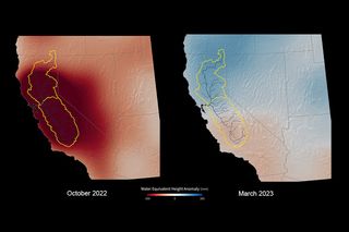 Los satélites muestran las ganancias en el agua de California