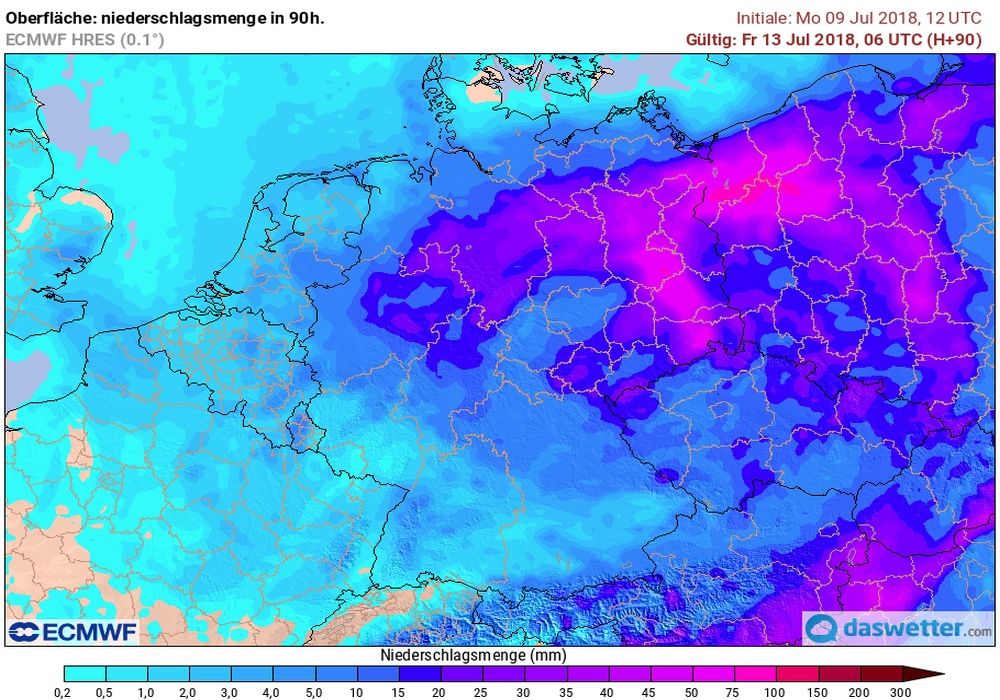 Viel Regen im Nordosten