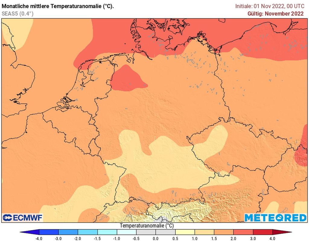 november, ecmwf, zu warm, deutschland