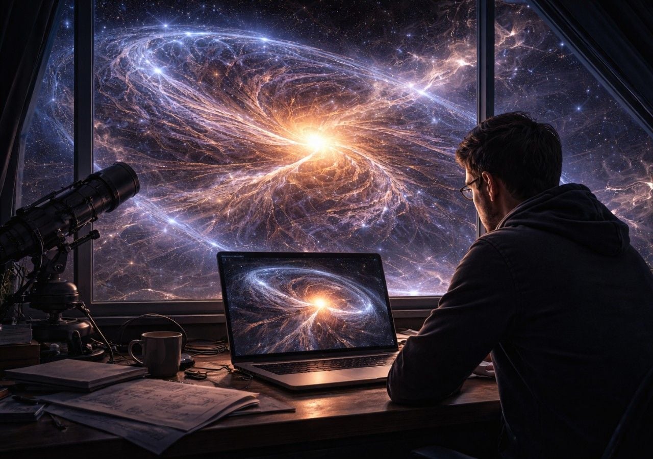 Physiker haben eine neue Simulation entwickelt, mit der das „Zwischenverhalten“ von selbstwechselwirkender dunkler Materie endlich ohne Supercomputer getestet werden kann.