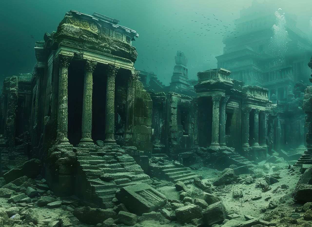 Una città sommersa al largo della costa siciliana? Affascinante l'ipotesi sollevata da uno studio. Informiamo che nella foto, è riportata una ricostruzione fantasiosa.