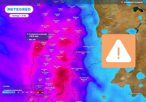 "Se acerca un cicl&oacute;n extratropical a Chile centro-sur": lluvias acumular&iacute;an hasta 80 mm en 72 horas, seg&uacute;n el ECMWF
