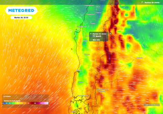 Se acerca un episodio de abundantes lluvias a Chile centro-sur desde el martes 28: rachas de viento sobre los 50 km/h
