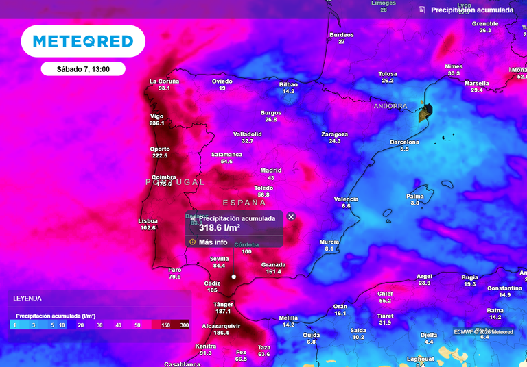Se acerca un nuevo carrusel de borrascas a Espa&ntilde;a: lluvias de 300 l/m&sup2; y riesgo de inundaciones en estas zonas