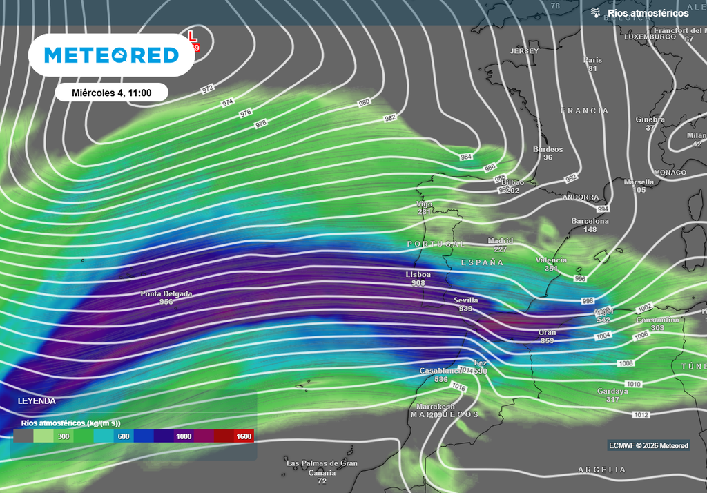 Varios ríos atmosféricos intensificarán las precipitaciones de los próximos días.