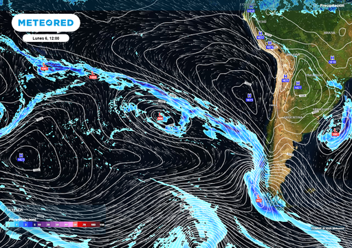 Se acercan 200 mm de lluvia a estas regiones de Chile centro-sur: posibles inundaciones repentinas por r&iacute;o atmosf&eacute;rico