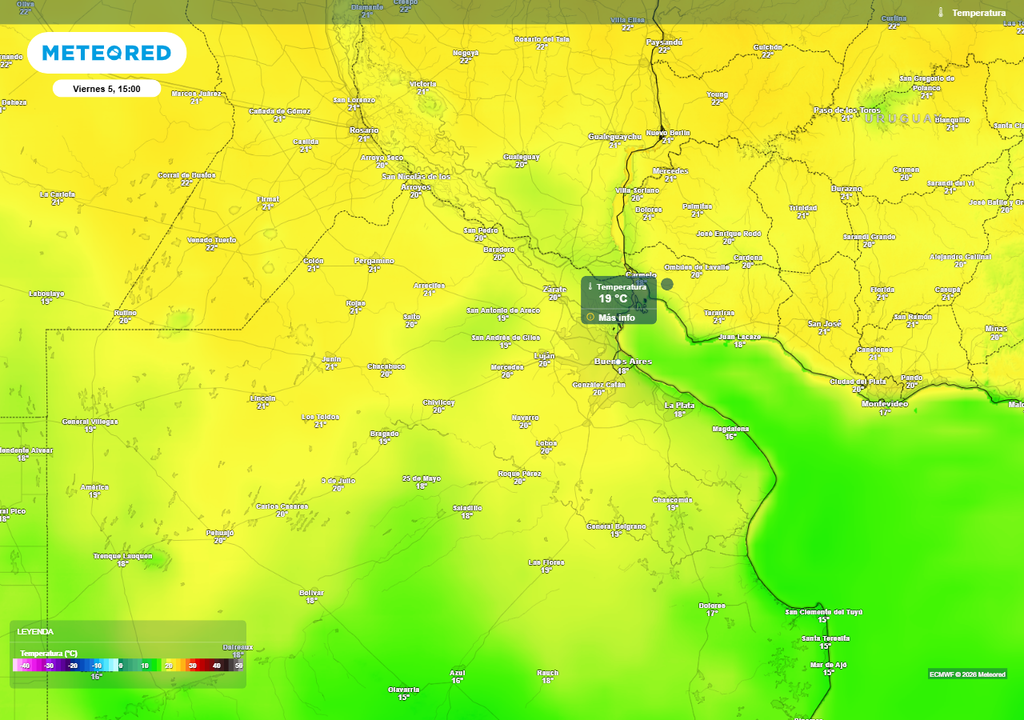 Buenos Aires AMBA niebla lluvias pronóstico tiempo Las temperaturas se acercarán a 20 °C el viernes por la tarde en el AMBA.